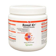 Vetoquinol Renal K+ polvo empaque para perros y gatos apoya la salud renal normal