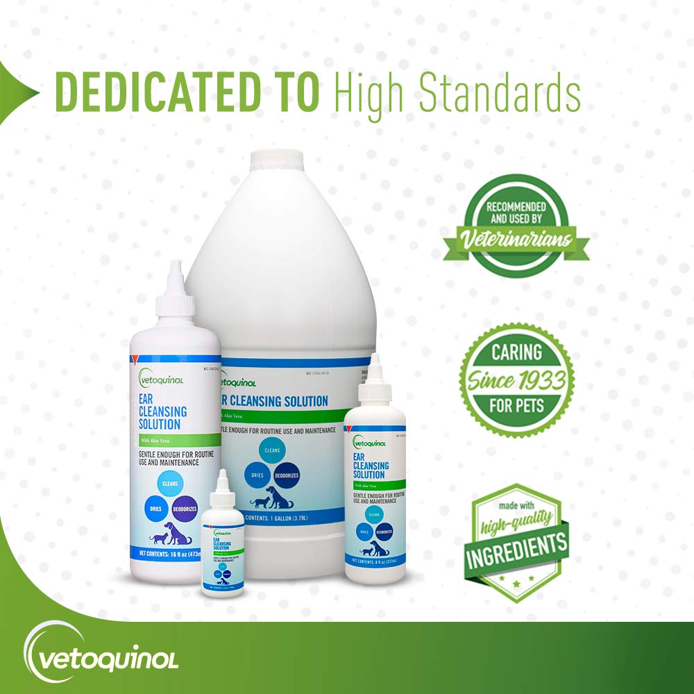Rutina de higiene de oídos para perros y gatos con Vetoquinol.