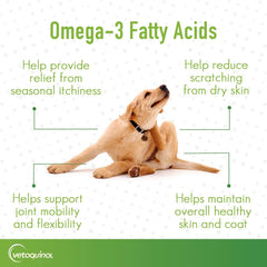 Vetoquinol Triglyceride Líquido Omega-3 se añade a la comida de tu mascota.