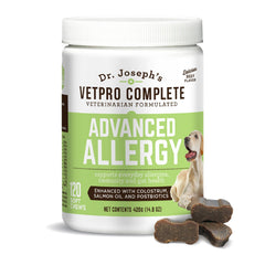 VetPro Complete: botella de suplemento avanzado para alergias en perros para uso diario
