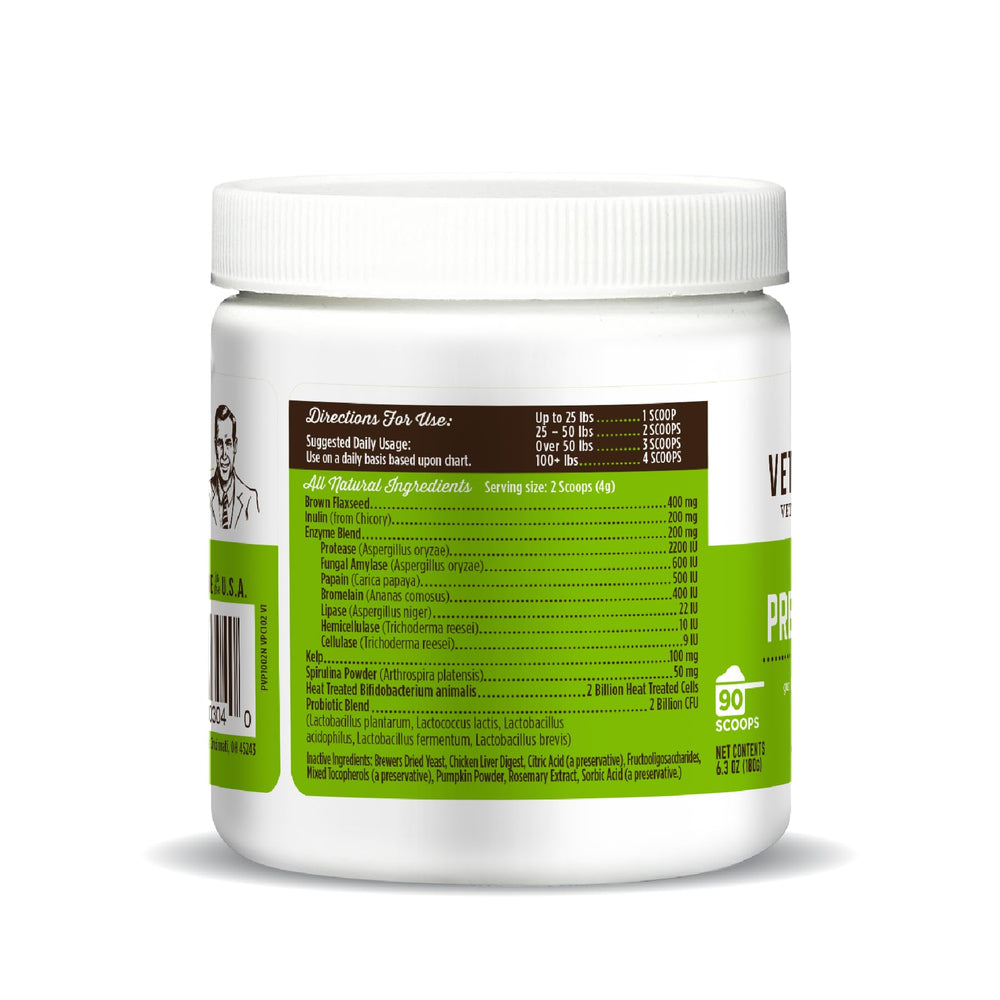 VetPro Complete envase con 90 porciones, fácil medición y almacenamiento.