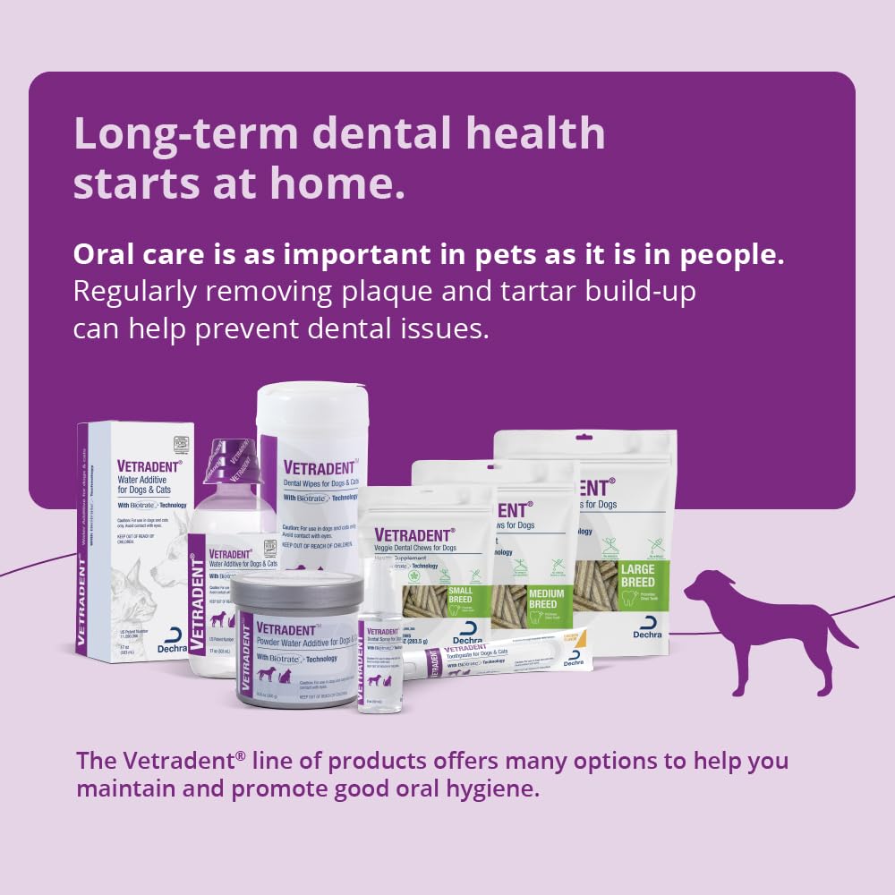 Vetradent uso diario para perros pequeños mejora la higiene dental con masticables.