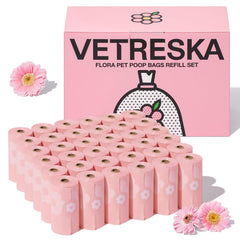 Bolsas Vetreska lavanda en empaque para caminatas limpias.