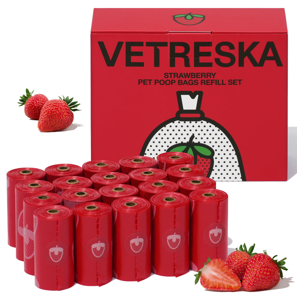 bolsas VETRESKA con aroma a fresa para reducir olores durante el paseo