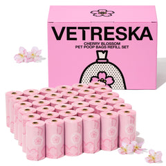 Vetreska bolsas para desechos de perros con diseño de cerezo, a prueba de fugas