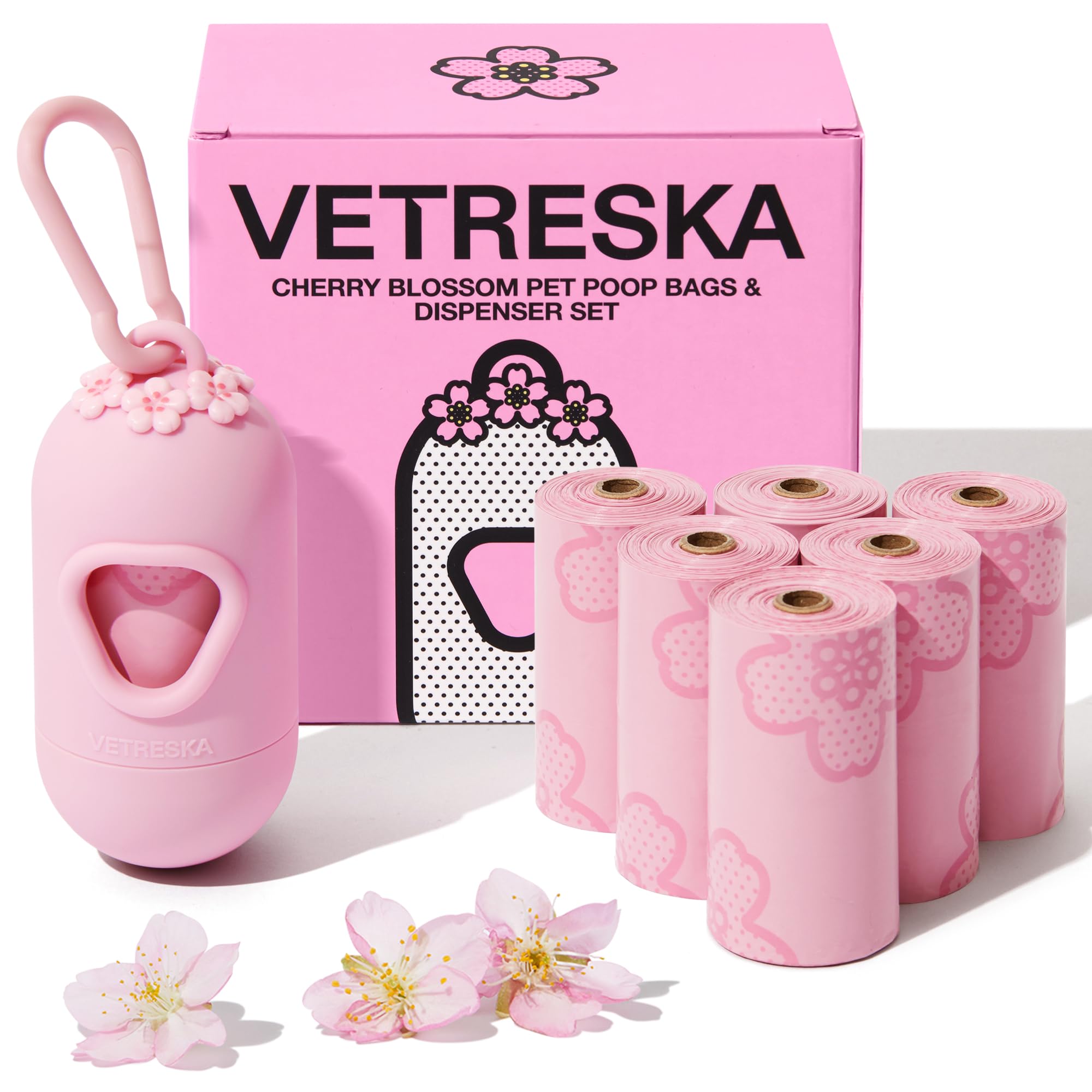 VETRESKA dispensador de bolsas con aroma a cerezo para paseos.
