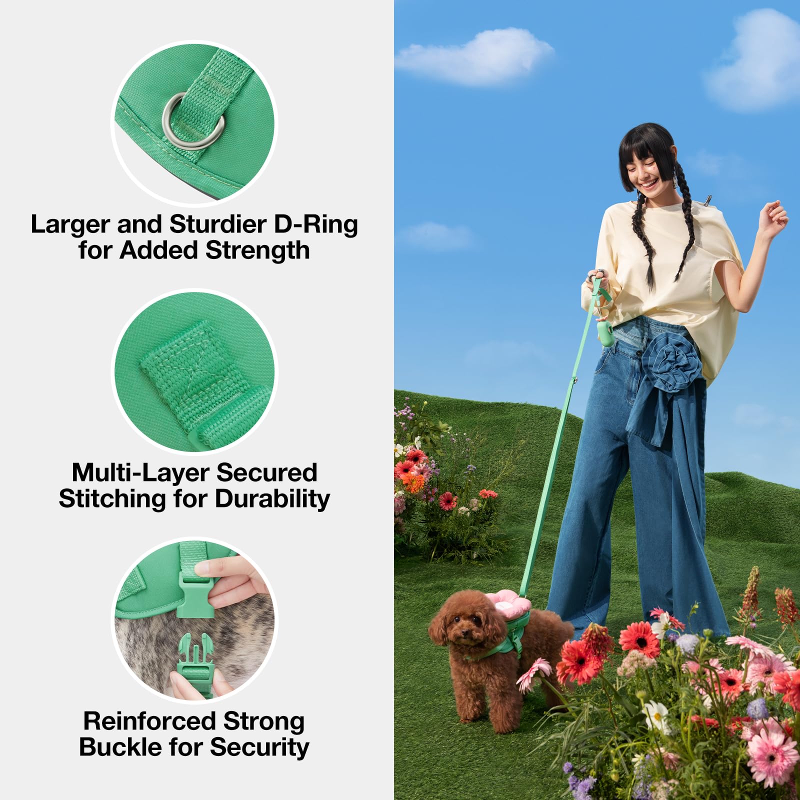 Detalles de seguridad Flora de VETRESKA con enganches fiables