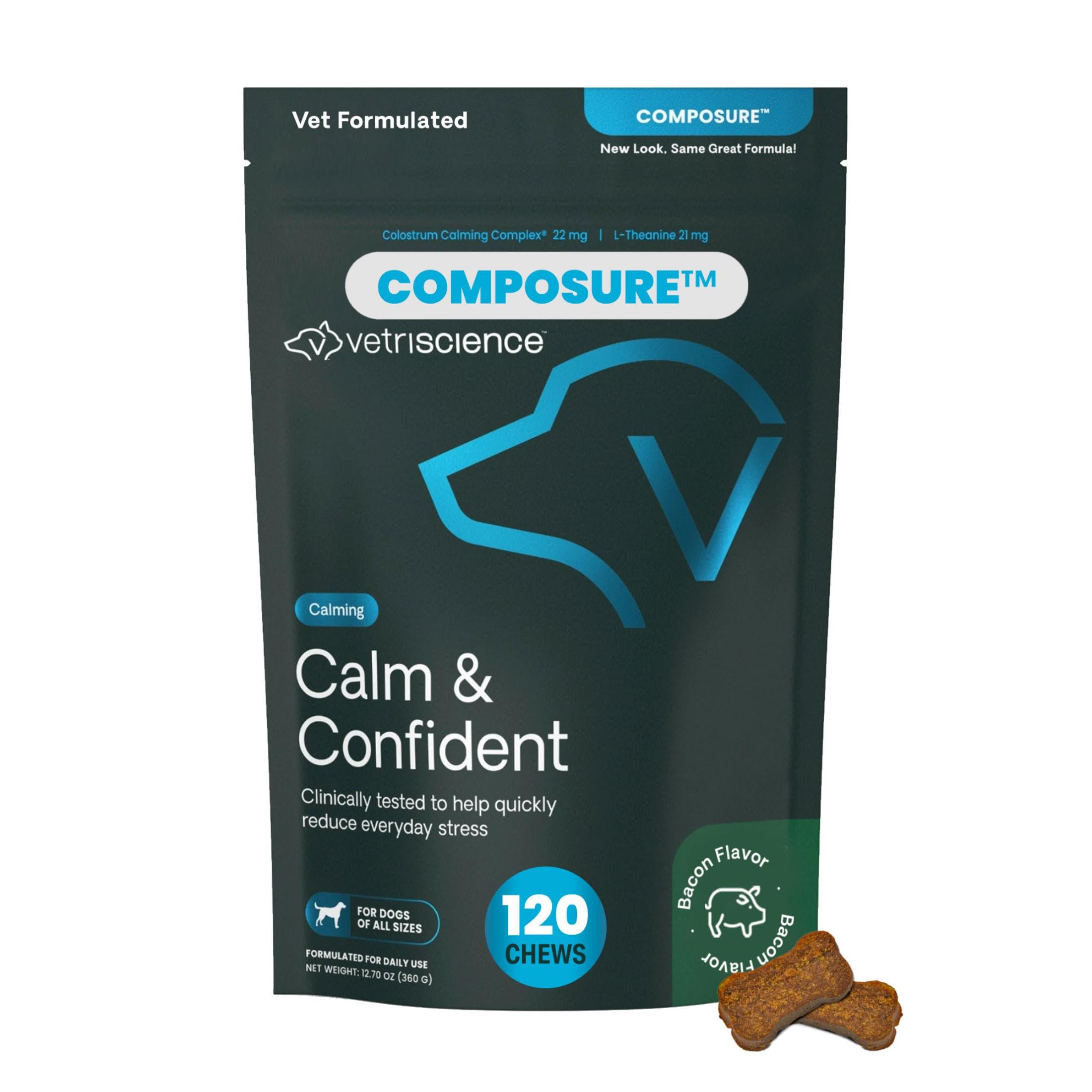 VETRISCIENCE Calm & Confident masticables para apoyo diario.