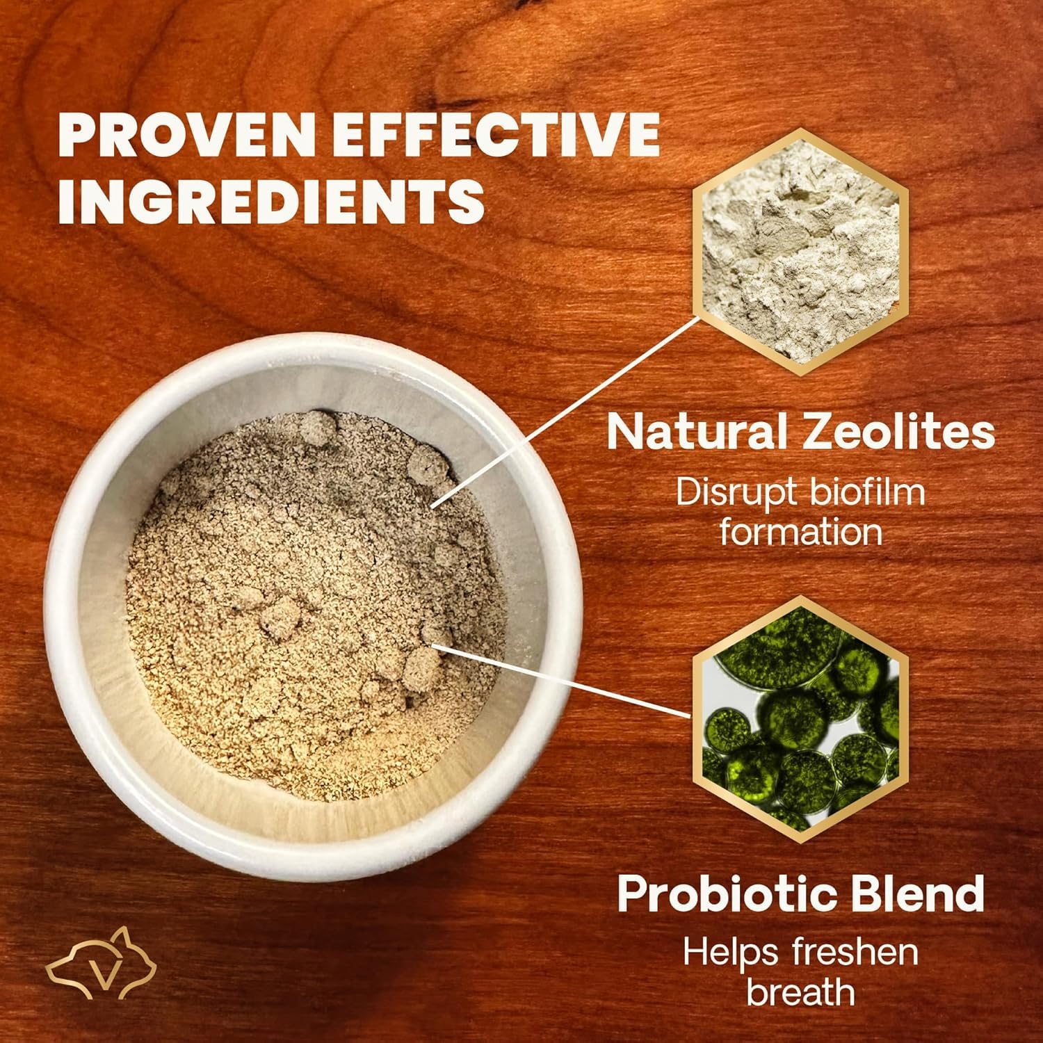 No requiere cepillado diario con VetriScience Healthy Mouth