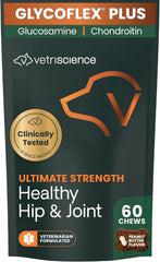 VetriScience GlycoFlex Ultimate fortalece articulaciones de perros para movilidad diaria.