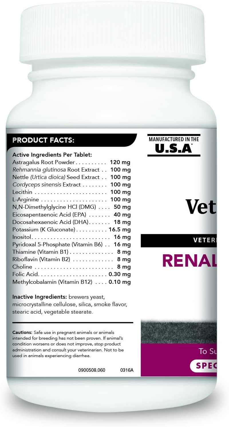 Detalle de tabletas Kidney Health: textura masticable con sabor humo