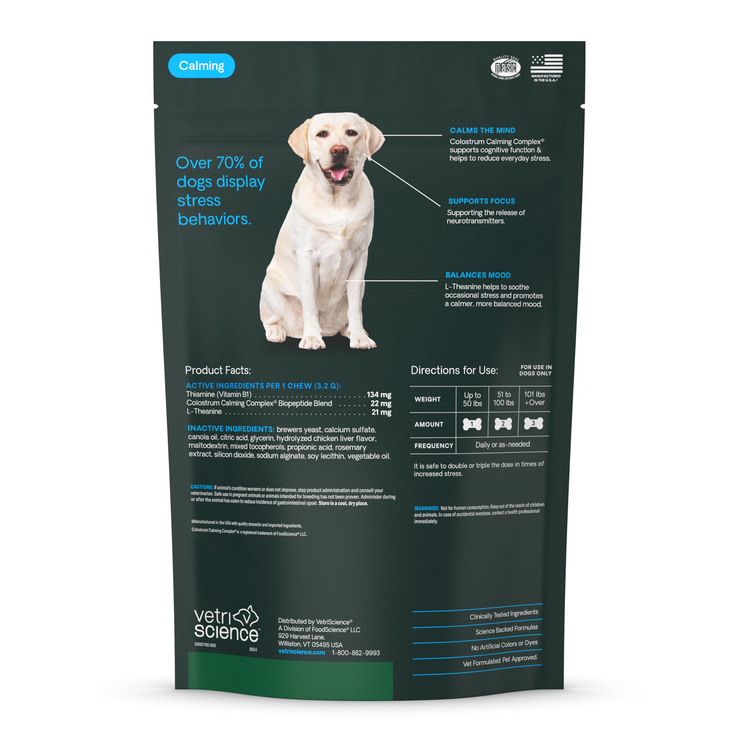 Masticables VetriScience sabor pollo para perros, sabrosos y fáciles de administrar