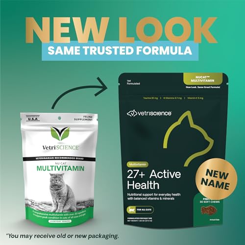 VetriScience Nu Cat Diario Multivitamínico en frasco facilita la administración diaria.