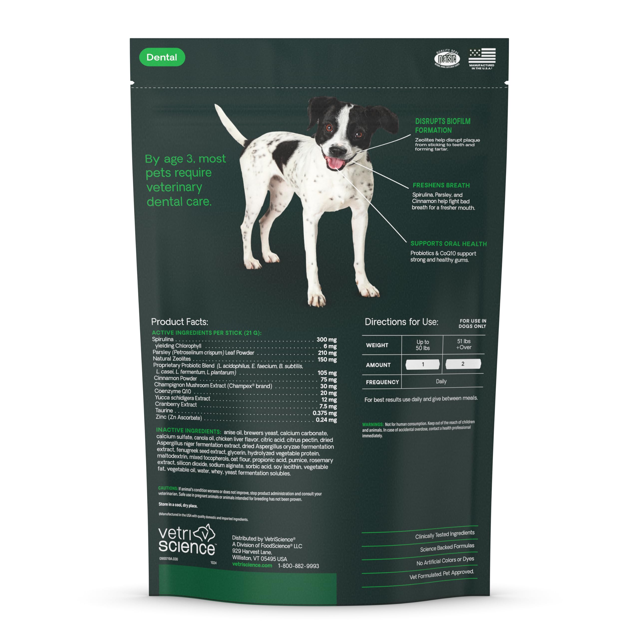 VetriScience Perio Plus Stix, uso diario para perros de todas las tallas.