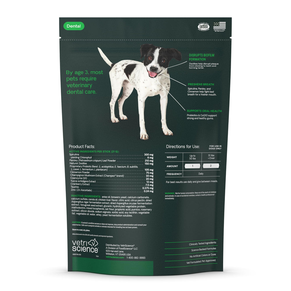 VetriScience Perio Plus Stix, uso diario para perros de todas las tallas.