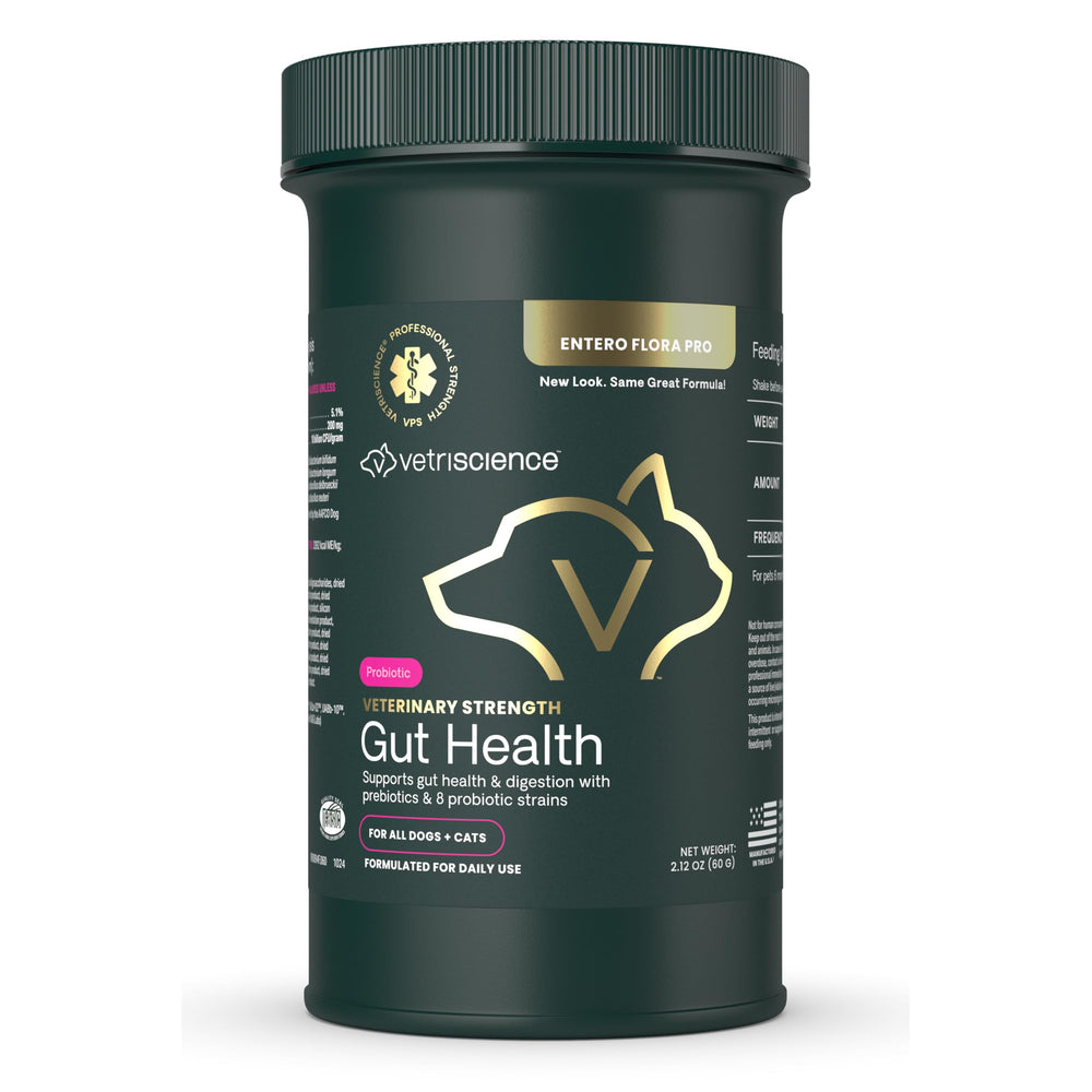 VetriScience polvo salud intestinal para perros y gatos, apoyo digestivo diario.