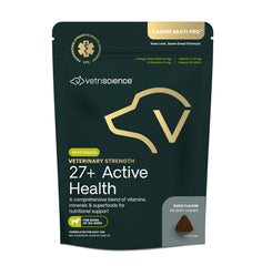 VetriScience Veterinary Strength 27+ masticables para apoyo nutricional diario de perros.