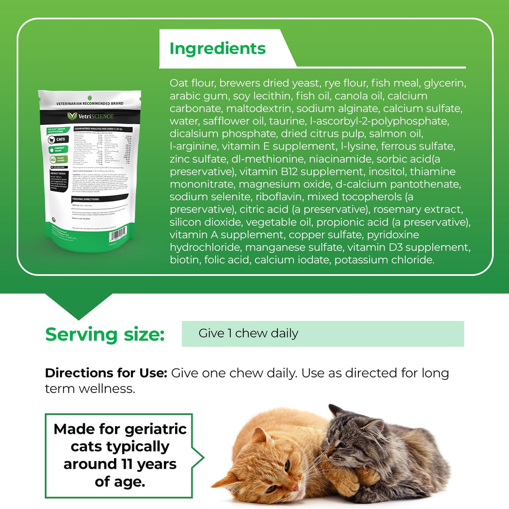 VetriScience Senior 27+ antioxidantes y vitaminas A C E para energía.