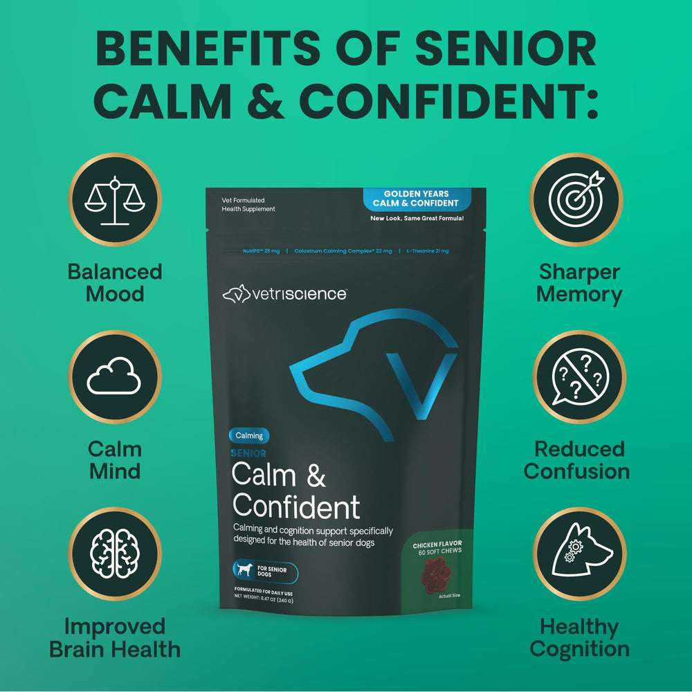 VETRISCIENCE Senior Calm & Confident, envase práctico para consumo diario.