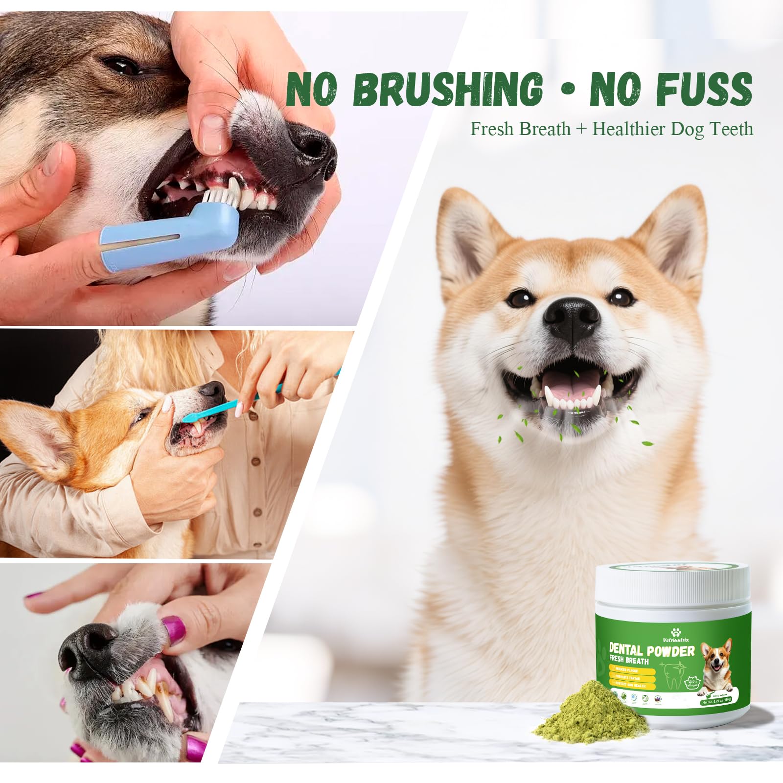 Vetriuntrix Polvo Dental mejora el aliento de tu perro.