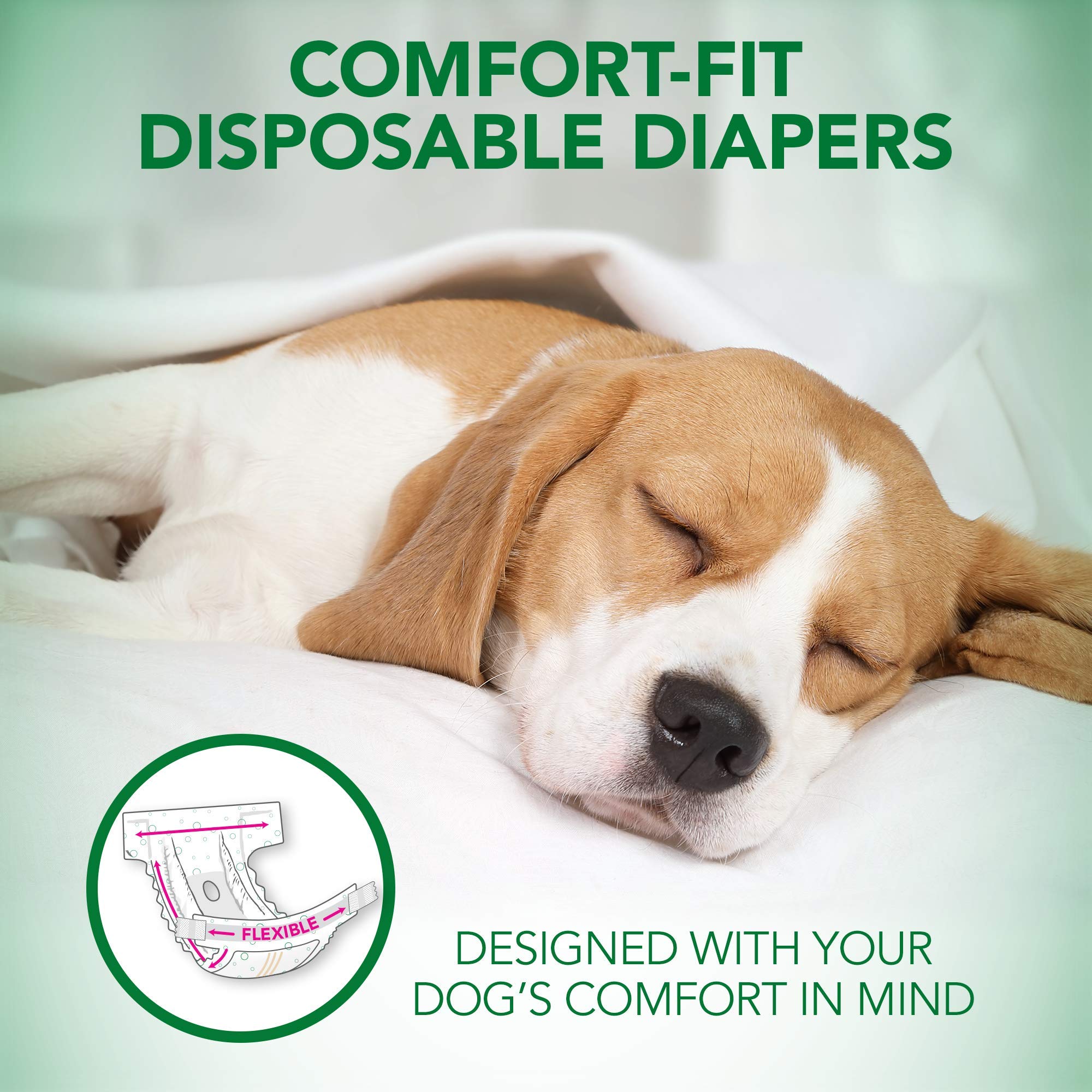 Vet's Best Comfort Fit indica humedad para cambios a tiempo.