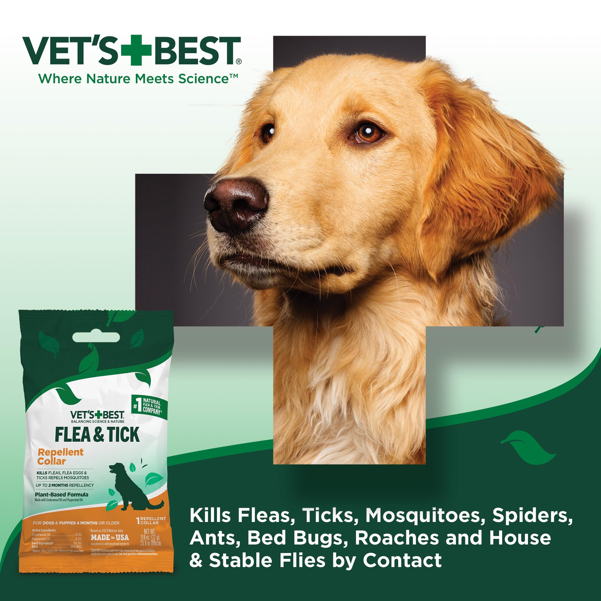 Prevención de pulgas y garrapatas con Vet's Best collar