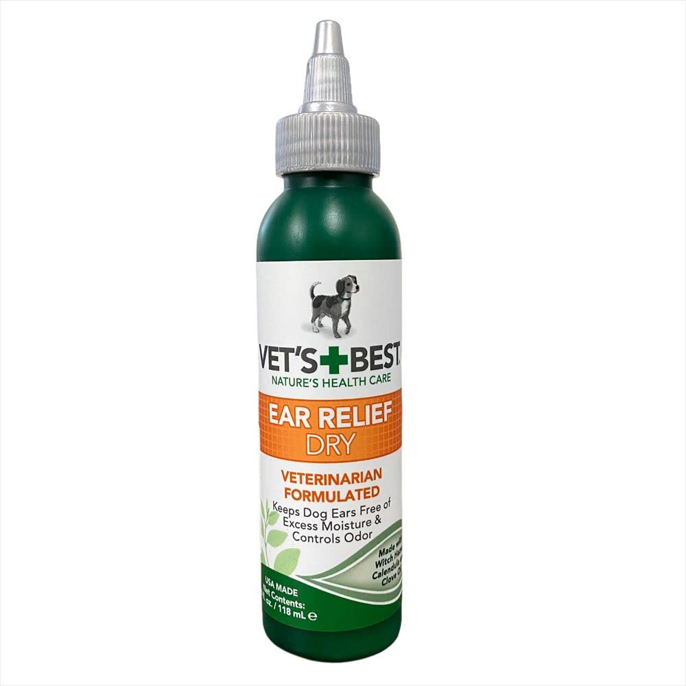 Vet's Best Dry Ear Relief: bote de 4 oz para orejas limpias y secas.