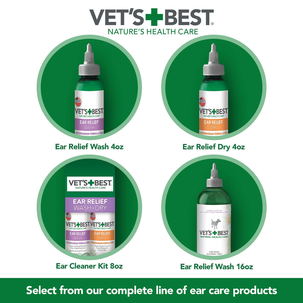 Vet's Best Dry Ear Relief: uso recomendado junto con Vet's Best Wash.