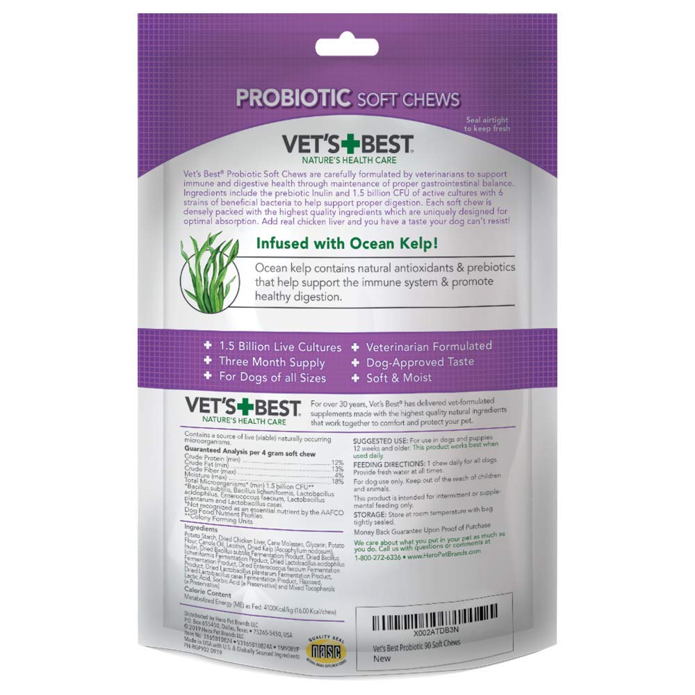 Producto Vet's Best Probiotic Soft Chews hecho en Estados Unidos, alta calidad.