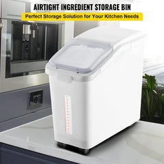 VEVOR capacidad 50 litros para almacenar harinas, arroz y pastas.