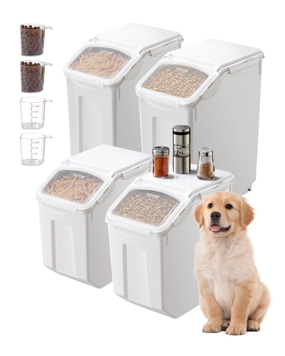 VEVOR contenedor arroz 15L con tapa para ver cantidad restante