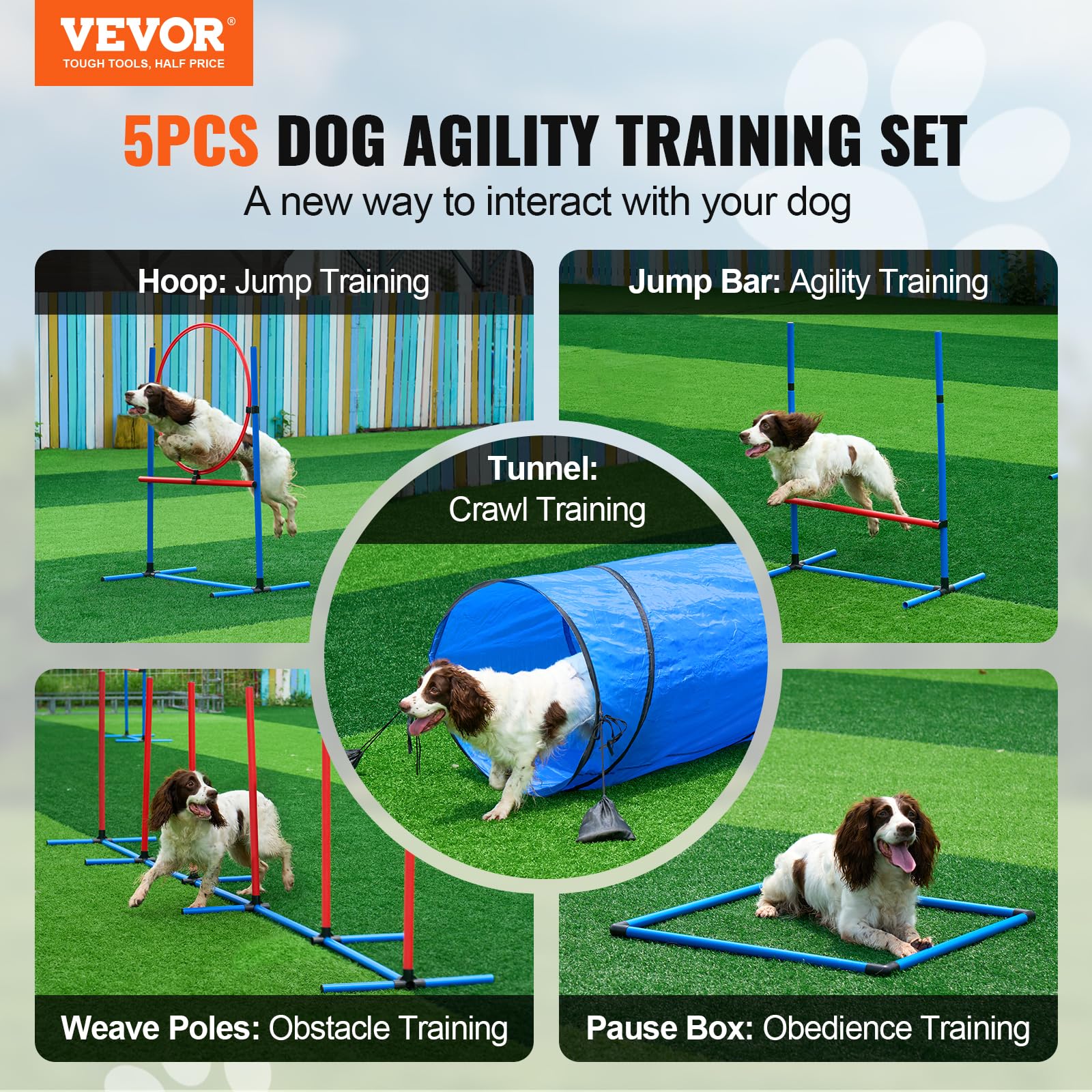 VEVOR Dog Agility anillo de salto estable para sesiones