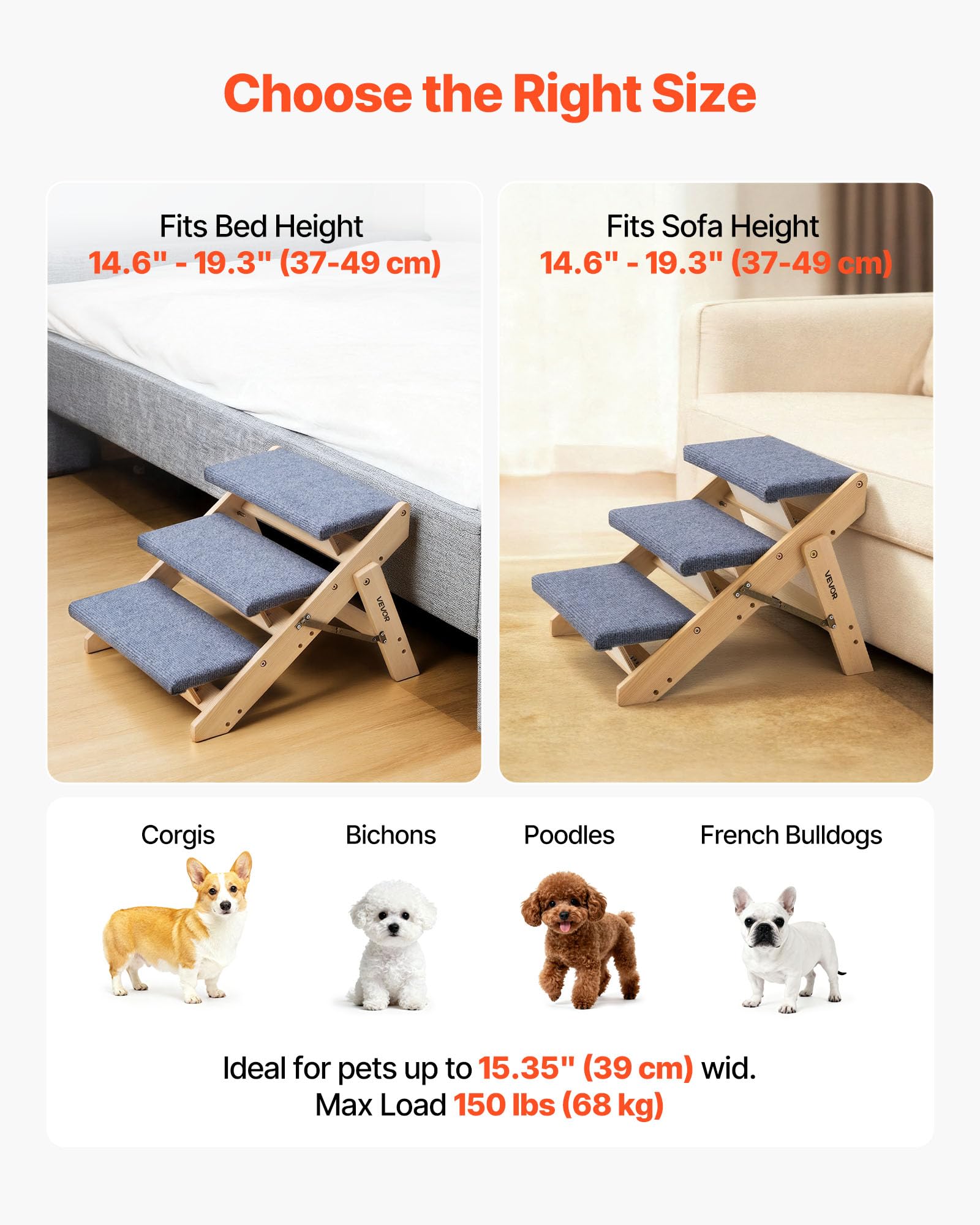 VEVOR diseño plegable en madera para guardar fácilmente