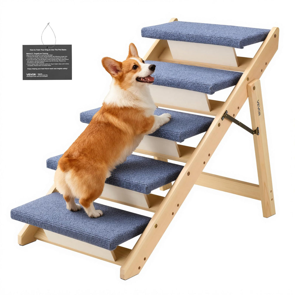 VEVOR escalones-perro-5-pasos-cama-sofa brindan seguridad al subir.