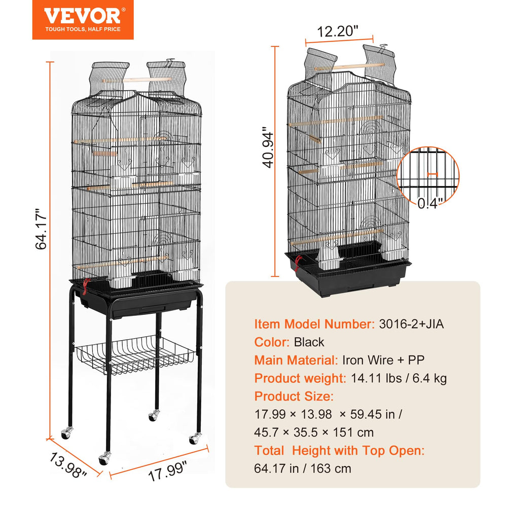 Soporte rodante VEVOR con estante para almacenamiento de comida y juguetes.