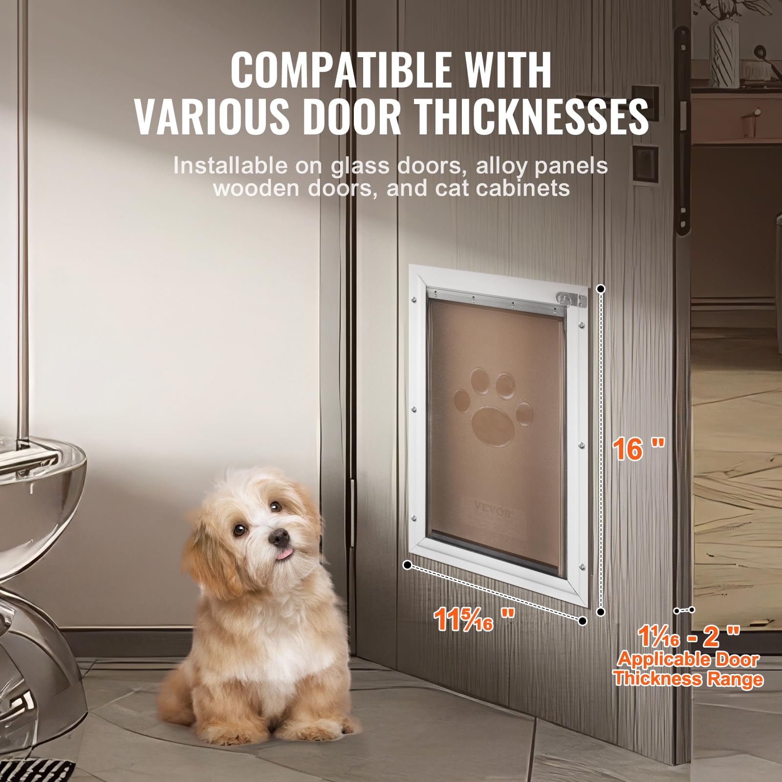 VEVOR pet door locking mechanism adds security for households