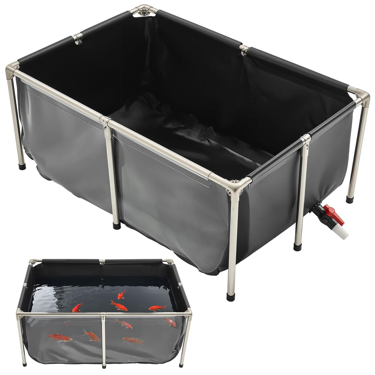 VEVOR piscina koi con panel vision claro para observar los peces con claridad