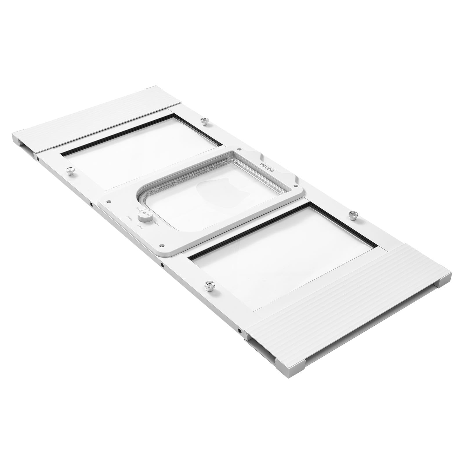 VEVOR puerta-gato-ventana-diseno-blanco-elegante: diseño blanco elegante que combina con la decoración.