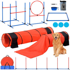 VEVOR set de circuito de agilidad para perros en casa: mejora obediencia en cada salto.