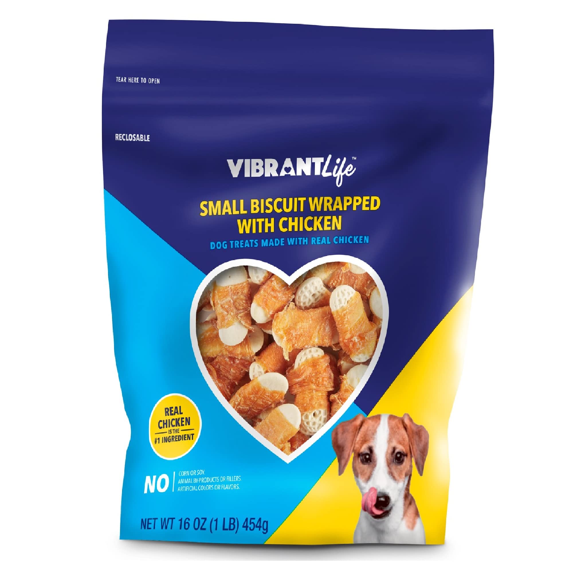 Vibrant Life galleta pequeña envuelta con pollo, ideal para entrenamiento