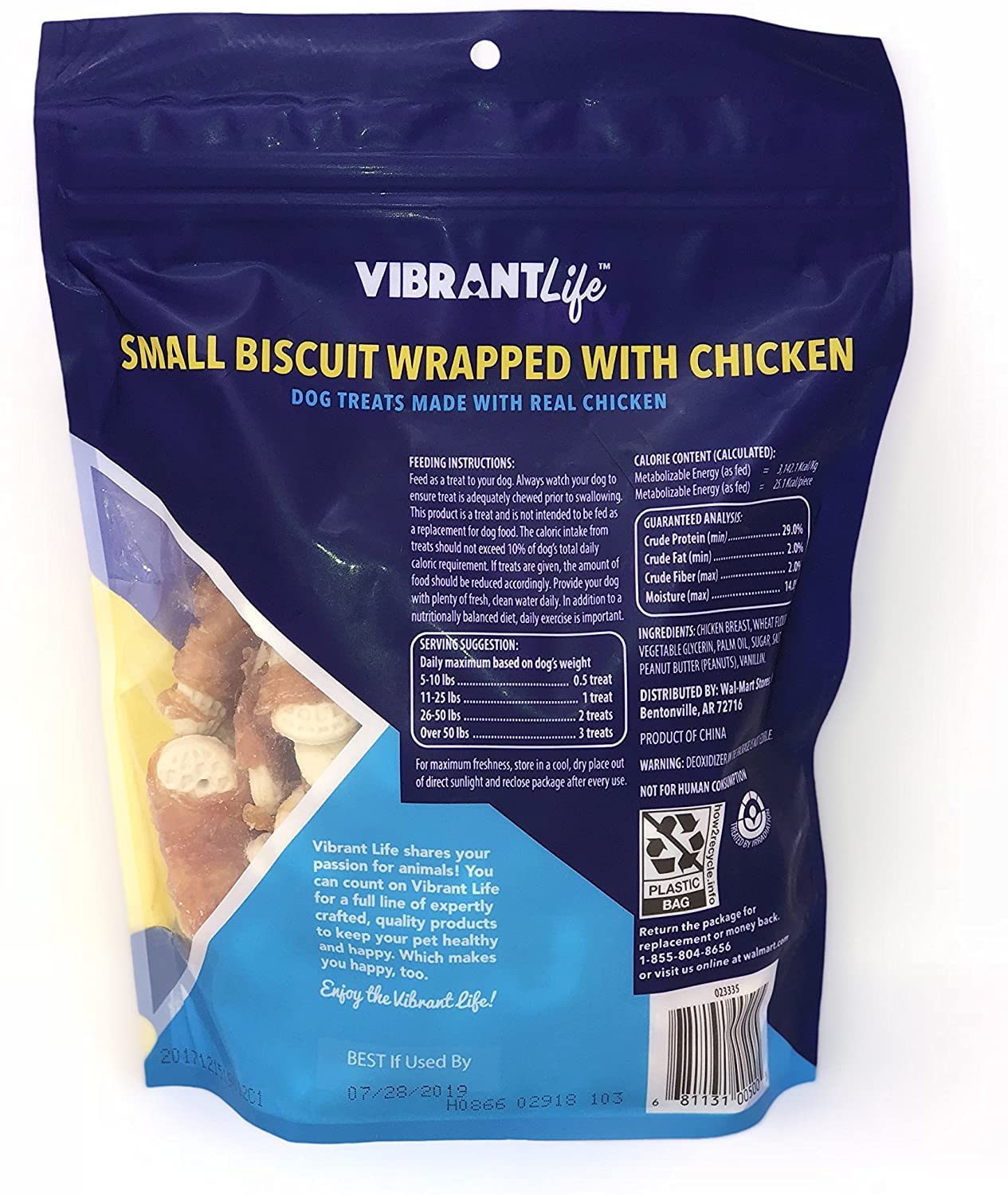 Vibrant Life galleta envuelta con pollo, snack saludable para perro diario