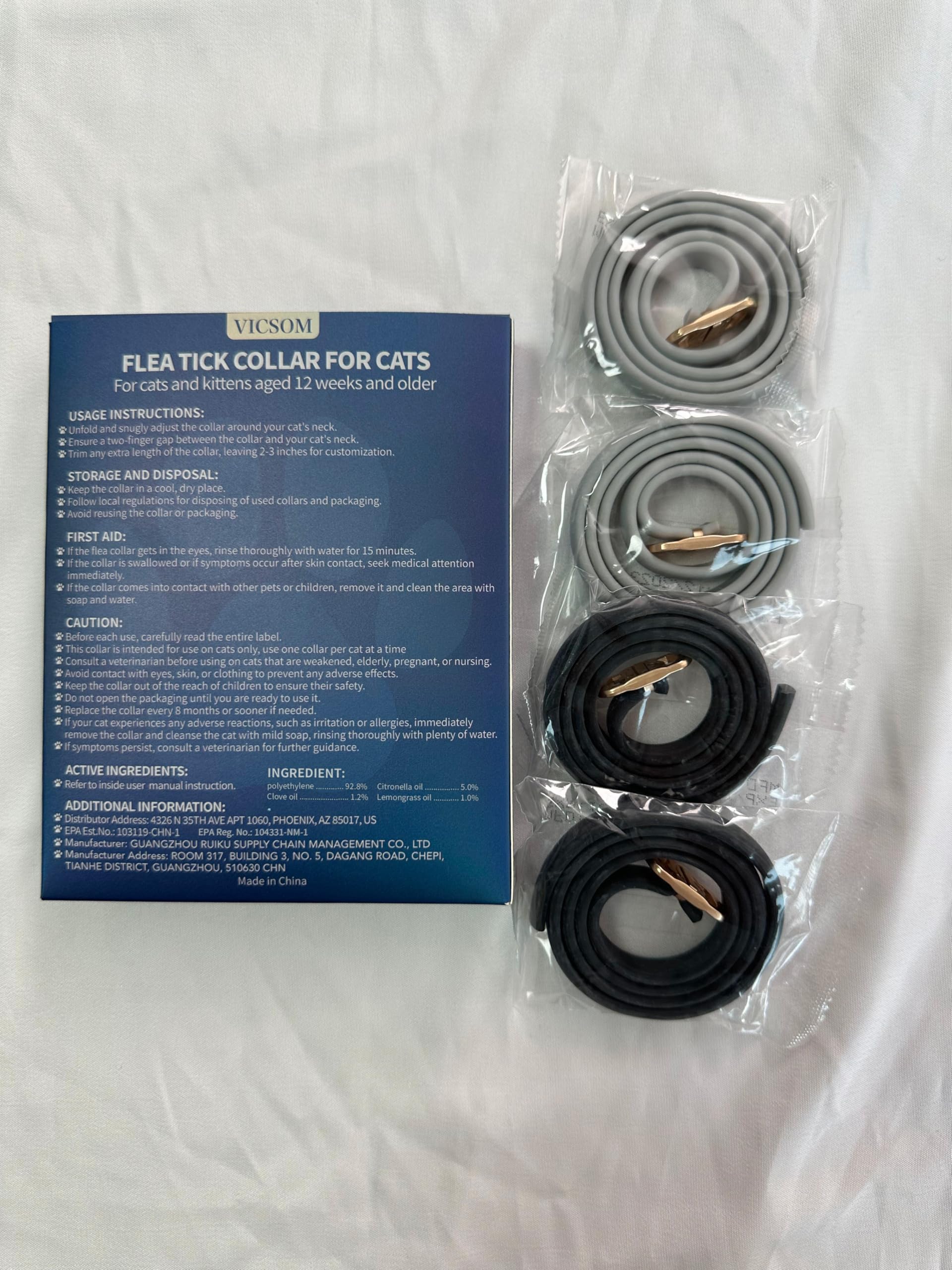 Collar antipulgas VICSOM, cierre seguro para gatitos curiosos