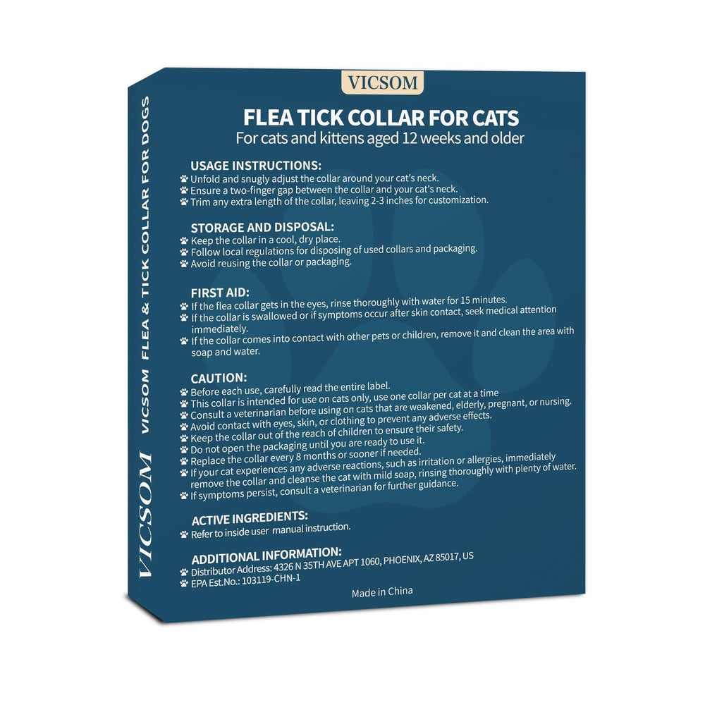 Pack 4 unidades de collar VICSOM para gatos, solución práctica.