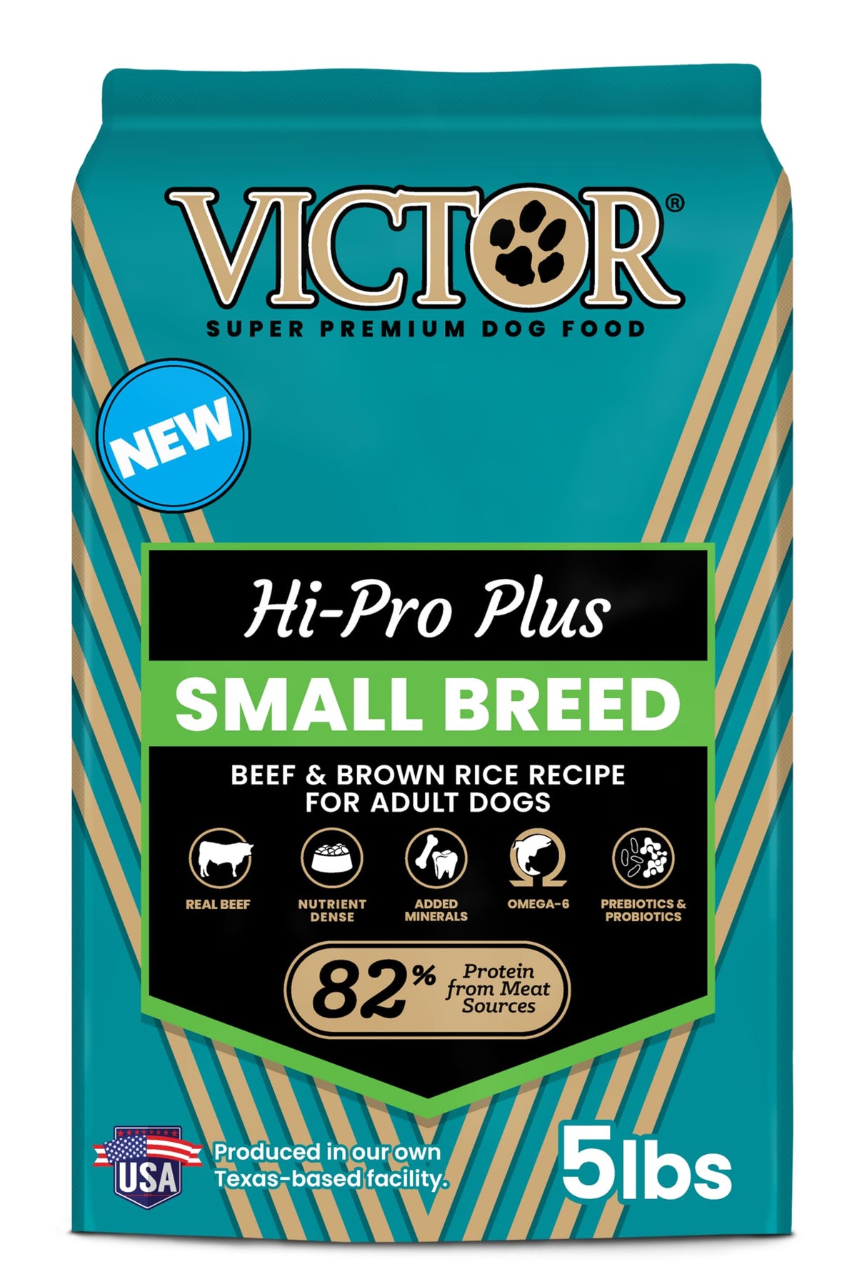 VICTOR Classic Hi-Pro Small Breed Adult 5 libras, croquetas pequeñas para mordida fácil.