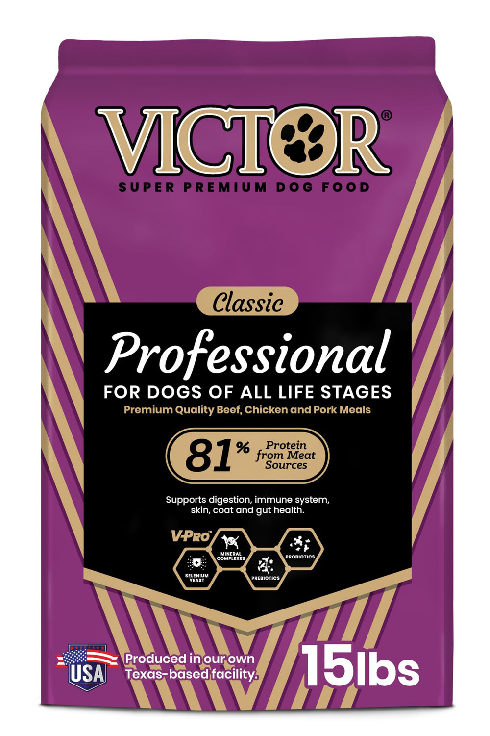 VICTOR Professional: bolsa de alimento para perro, croquetas que brindan energía diaria.