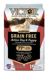 VICTOR sin granos, bol de comida para perro activo y enérgico