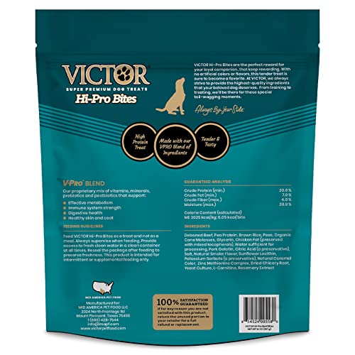 Victor Hi-Pro Bites recompensa sabrosa para perros durante entrenamiento.