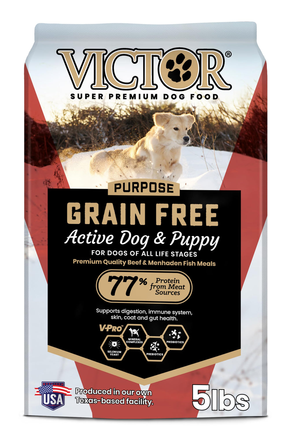 VICTOR Super Premium Perro, alimento seco sin granos para perros activos