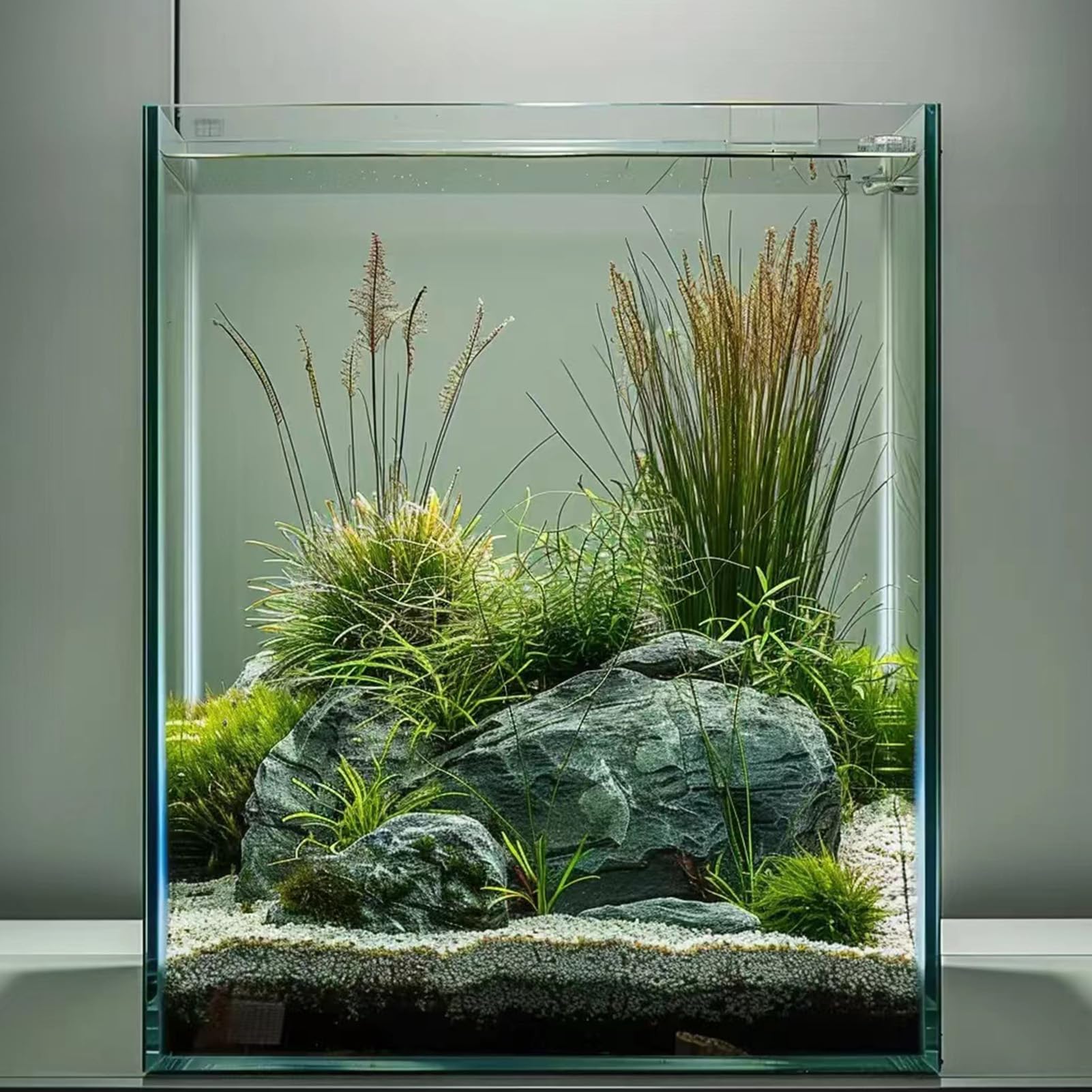 Vimvins acuario de 5 galones frontal, claridad para observar peces y plantas.