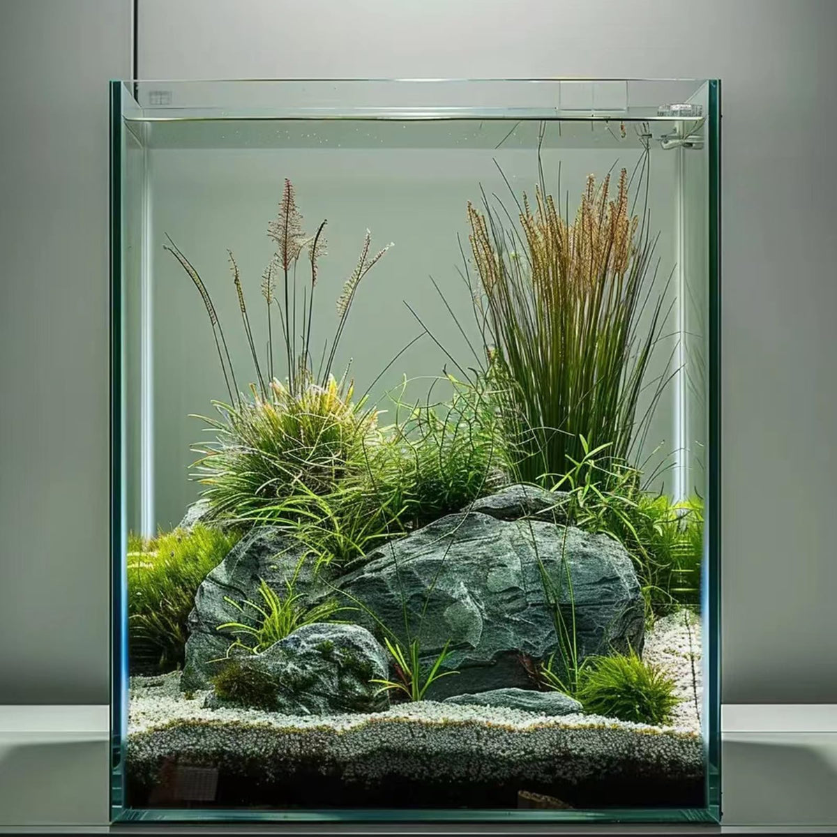 Vimvins acuario de 5 galones frontal, claridad para observar peces y plantas.